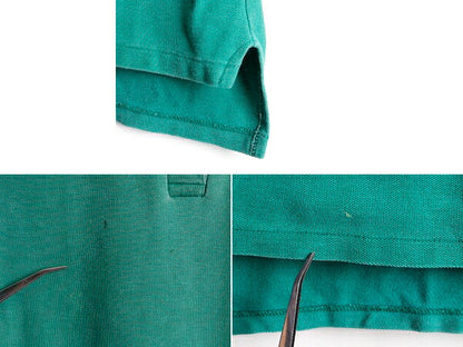 80s ビンテージ ■ LLBEAN 鹿の子 半袖 ポロシャツ ( L レディース 小さめ S M 程) 古着 80年代 エルエルビーン LLビーン 半袖シャツ 緑