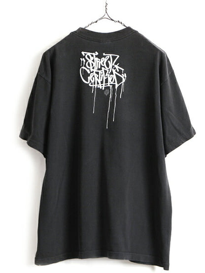 00s 大きいサイズ XL 人気 黒 ■ NFL デンバー ブロンコス 大判 プリント 半袖 Tシャツ ( メンズ ) 古着 アメフト キャラクター オールド