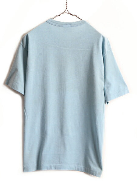 80s USA製 ■ キャラクター メッセージ プリント 半袖 Tシャツ ( XL メンズ レディース L 程) 古着 80年代 ビンテージ プリントT シャツ 青