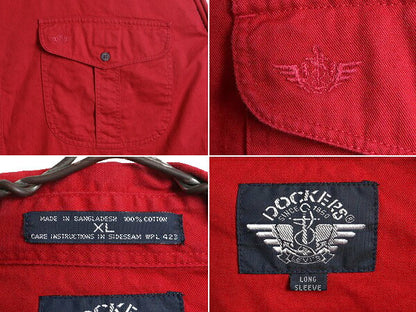 90s 大きいサイズ XL ■ DOCKERS リーバイス 長袖 ボタンダウン シャツ ( メンズ ) 古着 90年代 オールド ドッカーズ LEVIS ポケット付き