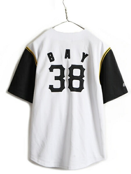 00s キッズ XL メンズ S ■ MLB オフィシャル Majestic パイレーツ 半袖 ベースボール シャツ 古着 ピッツバーグ ゲームシャツ 半袖シャツ
