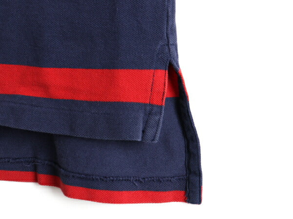 ビッグポニー 希少サイズ S ■ POLO ポロ ラルフローレン ボーダー 鹿の子 半袖 ポロシャツ ( メンズ ) 古着 ラガーシャツ タイプ 2トーン