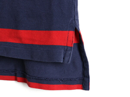 ビッグポニー 希少サイズ S ■ POLO ポロ ラルフローレン ボーダー 鹿の子 半袖 ポロシャツ ( メンズ ) 古着 ラガーシャツ タイプ 2トーン