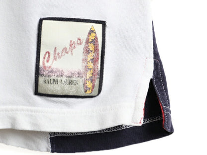 90s ■ チャップス ラルフローレン 半袖 ポロシャツ ( メンズ L )古着 POLO ポロ 90年代 オールド CHAPS 半袖シャツ ロゴ刺繍 トリコカラー