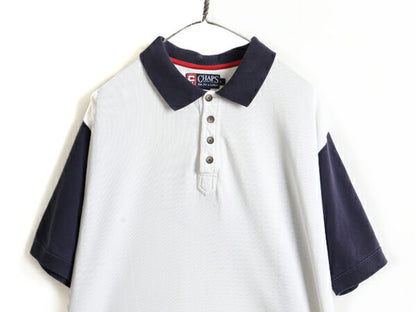 90s ■ チャップス ラルフローレン 半袖 ポロシャツ ( メンズ L )古着 POLO ポロ 90年代 オールド CHAPS 半袖シャツ ロゴ刺繍 トリコカラー