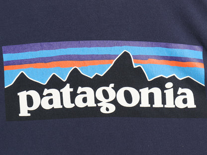 パタゴニア 両面 プリント 長袖 Tシャツ メンズ L / アウトドア ロンT P6 バックプリント ボックスロゴ カットソー トップス シンプル 紺