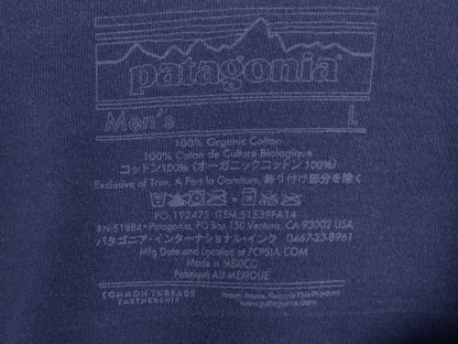 パタゴニア 両面 プリント 長袖 Tシャツ メンズ L / アウトドア ロンT P6 バックプリント ボックスロゴ カットソー トップス シンプル 紺