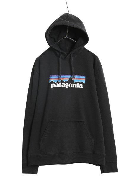 パタゴニア プリント スウェット フード パーカー メンズ XL / 19年製 トレーナー ストレッチ 裏起毛 プルオーバー 大きいサイズ ブラック