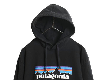 パタゴニア プリント スウェット フード パーカー メンズ XL / 19年製 トレーナー ストレッチ 裏起毛 プルオーバー 大きいサイズ ブラック
