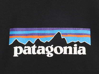 パタゴニア プリント スウェット フード パーカー メンズ XL / 19年製 トレーナー ストレッチ 裏起毛 プルオーバー 大きいサイズ ブラック