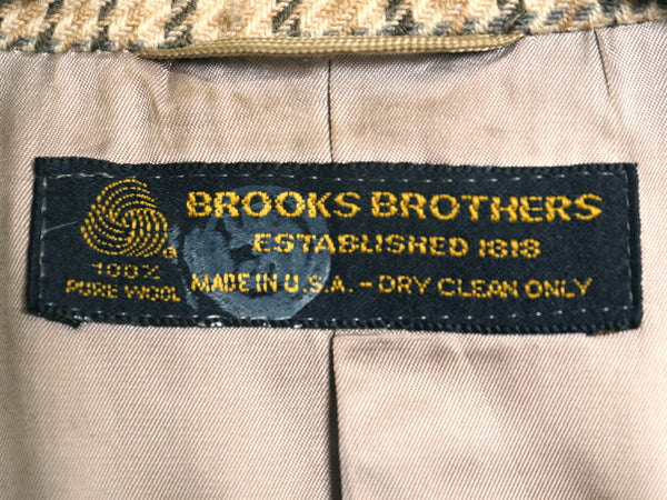 デッドストック 80s USA製 ブルックスブラザーズ テーラード ジャケット レディース M 程 ヴィンテージ ウール ブレザー チェック トラッド