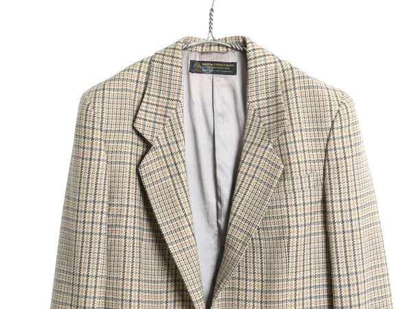 デッドストック 80s USA製 ブルックスブラザーズ テーラード ジャケット レディース M 程 ヴィンテージ ウール ブレザー チェック トラッド