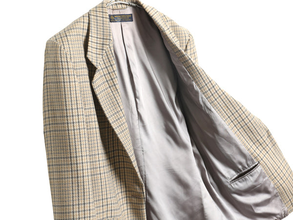 デッドストック 80s USA製 ブルックスブラザーズ テーラード ジャケット レディース M 程 ヴィンテージ ウール ブレザー チェック トラッド