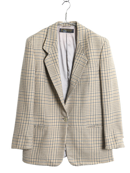 デッドストック 80s USA製 ブルックスブラザーズ テーラード ジャケット レディース M 程 ヴィンテージ ウール ブレザー チェック トラッド