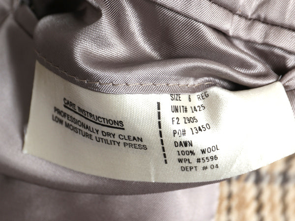 デッドストック 80s USA製 ブルックスブラザーズ テーラード ジャケット レディース M 程 ヴィンテージ ウール ブレザー チェック トラッド