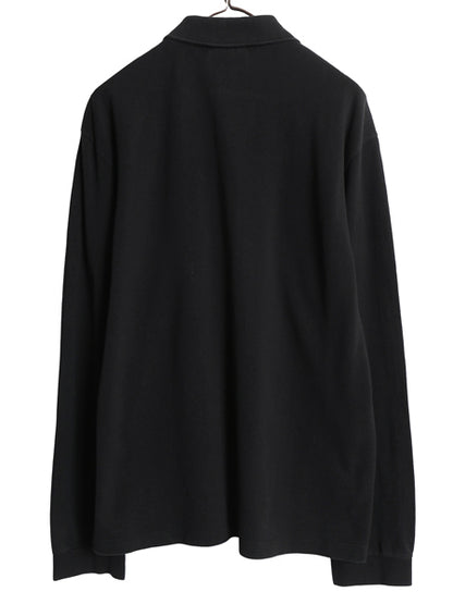 ラコステ 鹿の子 長袖 ポロシャツ 6 メンズ XL / 長袖シャツ ワンポイント ボックス コットン カットソー トップス 大きいサイズ ブラック