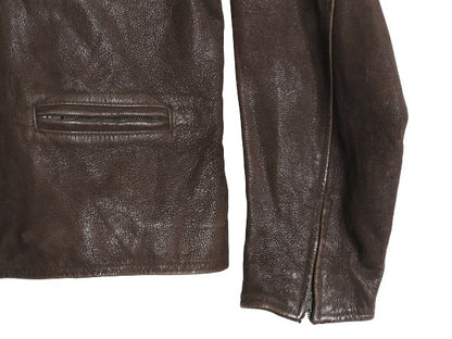 90s オールド ギャップ 本革 レザー スポーツ ジャケット レディース M メンズ S 程 革ジャン 中綿 キルティング ライナー付き ブルゾン 茶