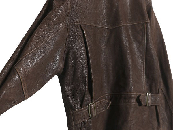 90s オールド ギャップ 本革 レザー スポーツ ジャケット レディース M メンズ S 程 革ジャン 中綿 キルティング ライナー付き ブルゾン 茶