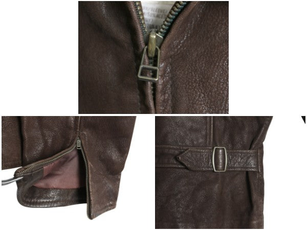 90s オールド ギャップ 本革 レザー スポーツ ジャケット レディース M メンズ S 程 革ジャン 中綿 キルティング ライナー付き ブルゾン 茶