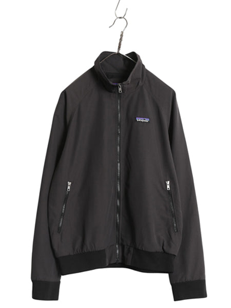 パタゴニア バギーズ ジャケット メンズ M 古着 19年製 アウトドア ナイロン ジャンパー フルジップ ハイネック ブルゾン ワンポイント 灰