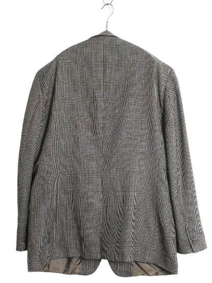 デッドストック ローレン ラルフローレン テーラード ジャケット メンズ XL 程/ ポロ ブレザー ウール チェック モノトーン 大きいサイズ