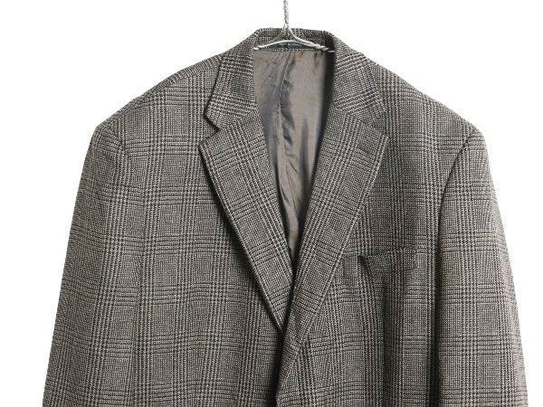 デッドストック ローレン ラルフローレン テーラード ジャケット メンズ XL 程/ ポロ ブレザー ウール チェック モノトーン 大きいサイズ