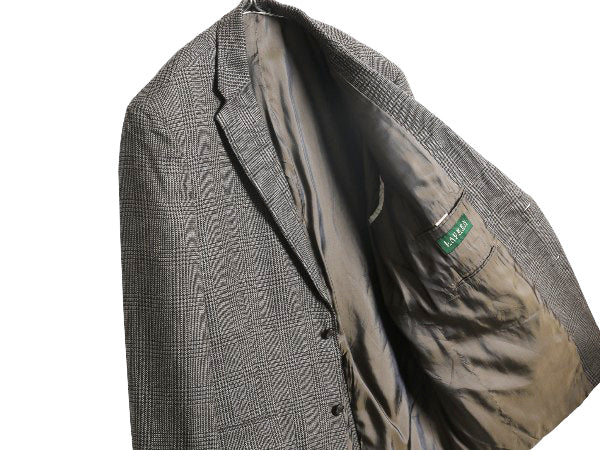 デッドストック ローレン ラルフローレン テーラード ジャケット メンズ XL 程/ ポロ ブレザー ウール チェック モノトーン 大きいサイズ