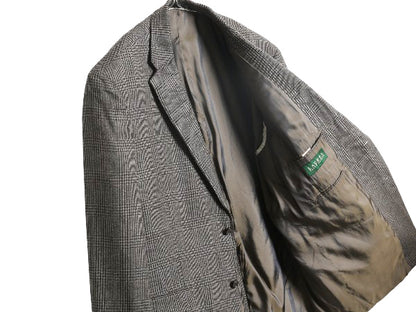 デッドストック ローレン ラルフローレン テーラード ジャケット メンズ XL 程/ ポロ ブレザー ウール チェック モノトーン 大きいサイズ