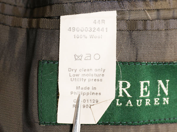 デッドストック ローレン ラルフローレン テーラード ジャケット メンズ XL 程/ ポロ ブレザー ウール チェック モノトーン 大きいサイズ