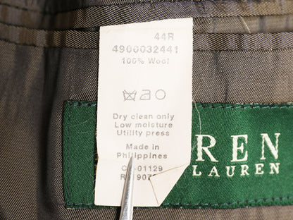 デッドストック ローレン ラルフローレン テーラード ジャケット メンズ XL 程/ ポロ ブレザー ウール チェック モノトーン 大きいサイズ