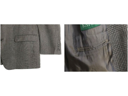 デッドストック ローレン ラルフローレン テーラード ジャケット メンズ XL 程/ ポロ ブレザー ウール チェック モノトーン 大きいサイズ