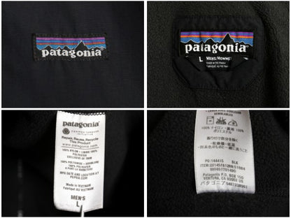 パタゴニア シェルド シンチラ ジャケット メンズ L / 12年製 ナイロン 裏 フリース ブルゾン フルジップ ハイネック ブラック アウトドア
