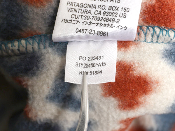 パタゴニア 総柄 シンチラ スナップT メンズ L / 15年製 アウトドア プルオーバー フリース ジャケット ブルゾン ジャンパー マルチカラー
