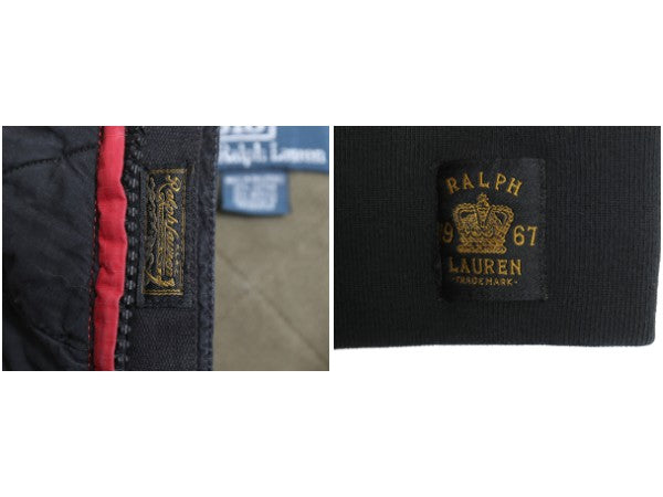 90s ポロ ラルフローレン ハーフジップ スウェット メンズ XL / オールド トレーナー ワッペン キルティング 補強 大きいサイズ ハイネック