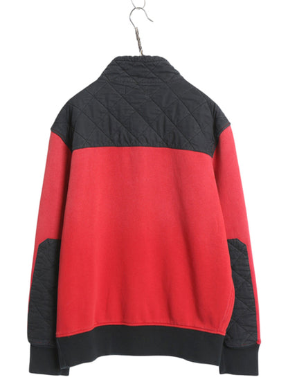 90s ポロ ラルフローレン ハーフジップ スウェット メンズ XL / オールド トレーナー ワッペン キルティング 補強 大きいサイズ ハイネック