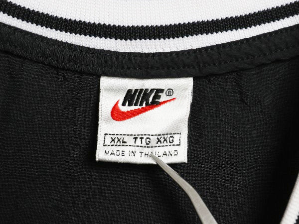 90s ナイキ ナイロン ジャケット メンズ XXL / 古着 オールド プルオーバー スウッシュ Vネック ウィンドブレーカー 大きいサイズ ブラック