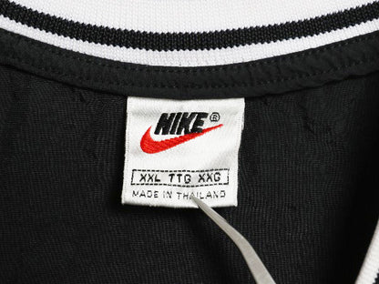 90s ナイキ ナイロン ジャケット メンズ XXL / 古着 オールド プルオーバー スウッシュ Vネック ウィンドブレーカー 大きいサイズ ブラック