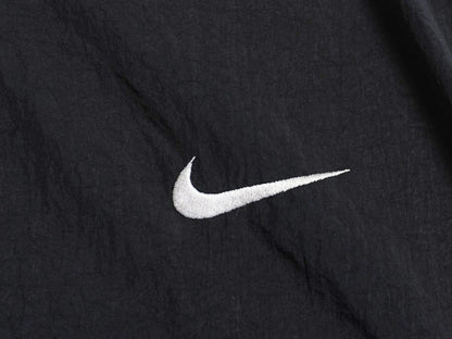 90s ナイキ ナイロン ジャケット メンズ XXL / 古着 オールド プルオーバー スウッシュ Vネック ウィンドブレーカー 大きいサイズ ブラック