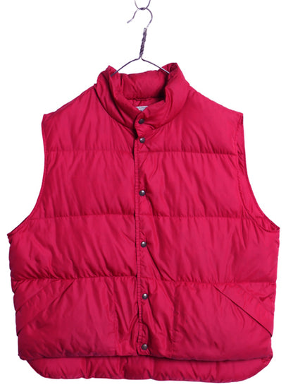 90s エルエルビーン ナイロン ダウン ベスト メンズ XL 程/ オールド アウトドア 重ね着 前開き ハイネック パッカブル 無地 大きいサイズ