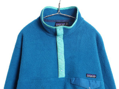 90s パタゴニア スナップT メンズ L 古着 91年製 オールド アウトドア フリース プルオーバー ジャケット ブルゾン Rマーク 旧タグ ブルー 