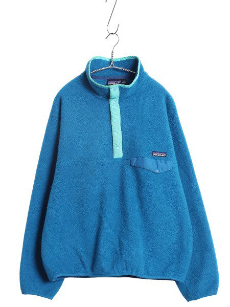 90s パタゴニア スナップT メンズ L 古着 91年製 オールド アウトドア フリース プルオーバー ジャケット ブルゾン Rマーク 旧タグ ブルー 