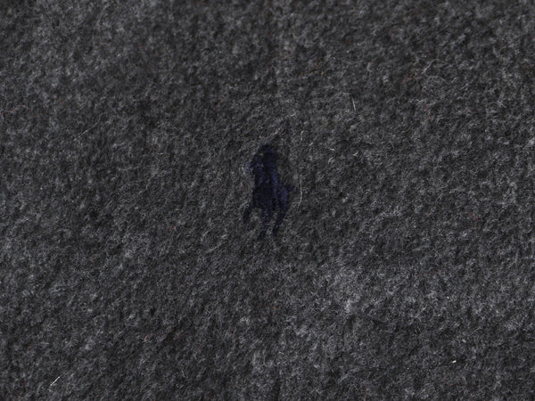 00s ポロスポーツ ラルフローレン フリース マフラー メンズ レディース オールド ワンポイント シンプル チャコールグレー 防寒 シンプル