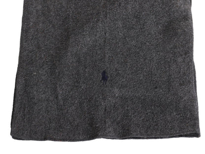 00s ポロスポーツ ラルフローレン フリース マフラー メンズ レディース オールド ワンポイント シンプル チャコールグレー 防寒 シンプル