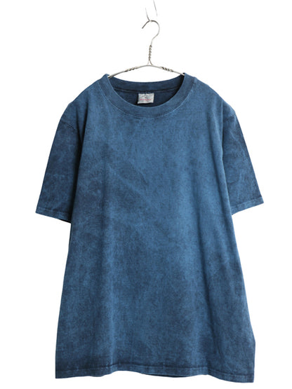 90s USA製 グッドウェア ガーメントダイ Tシャツ メンズ XL / オールド 無地 ヘビーウェイト コットン カットソー 大きいサイズ ネイビー