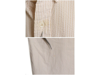 90s ラルフローレン ストライプ 半袖 ボタンダウン シャツ メンズ XL ポロ 半袖シャツ コットン シアサッカー ワンポイント 大きいサイズ 