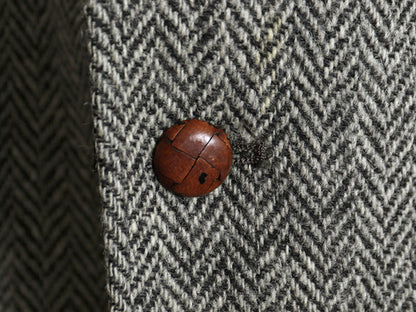 80s USA製 ハリスツイード テーラード ジャケット メンズ L 程 ヴィンテージ ブレザー ツイード ウール ヘリンボーン ストライプ トラッド