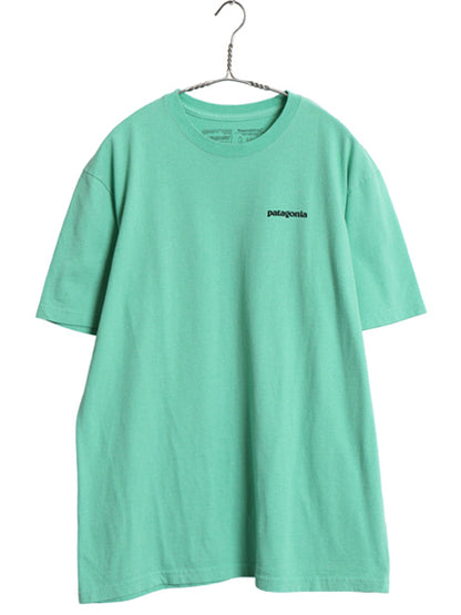 パタゴニア 両面 プリント 半袖 Tシャツ メンズ M / アウトドア P6 ボックスロゴ バックプリント カットソー トップス シンプル グリーン