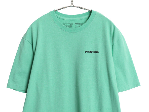 パタゴニア 両面 プリント 半袖 Tシャツ メンズ M / アウトドア P6 ボックスロゴ バックプリント カットソー トップス シンプル グリーン