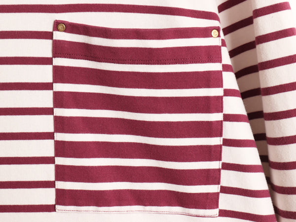 ローレン ラルフローレン ボーダー 長袖 Tシャツ レディース M / ポロ ロンT コットン ストレッチ カットソー ポケット付き ツートン ポケT
