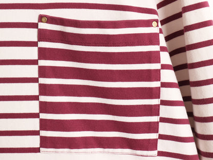 ローレン ラルフローレン ボーダー 長袖 Tシャツ レディース M / ポロ ロンT コットン ストレッチ カットソー ポケット付き ツートン ポケT